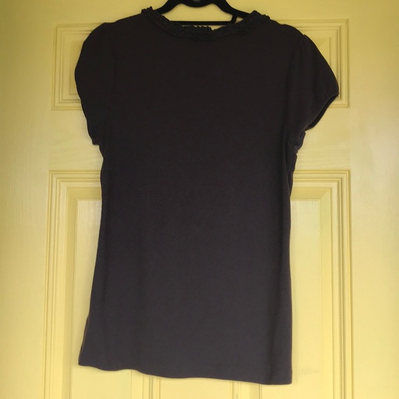 Chocolate Brown XL Scoop Gathered Neck Tee - Picture 3 of 6